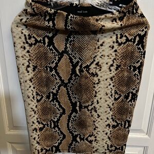 Brown Snake Print Skirt